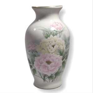 Interpur ceramic floral bud vase 7" tall‎